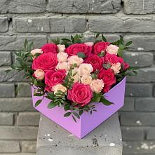 Цветочная композиция из Розы в коробке #REPLACE_PRED# Верещагино
