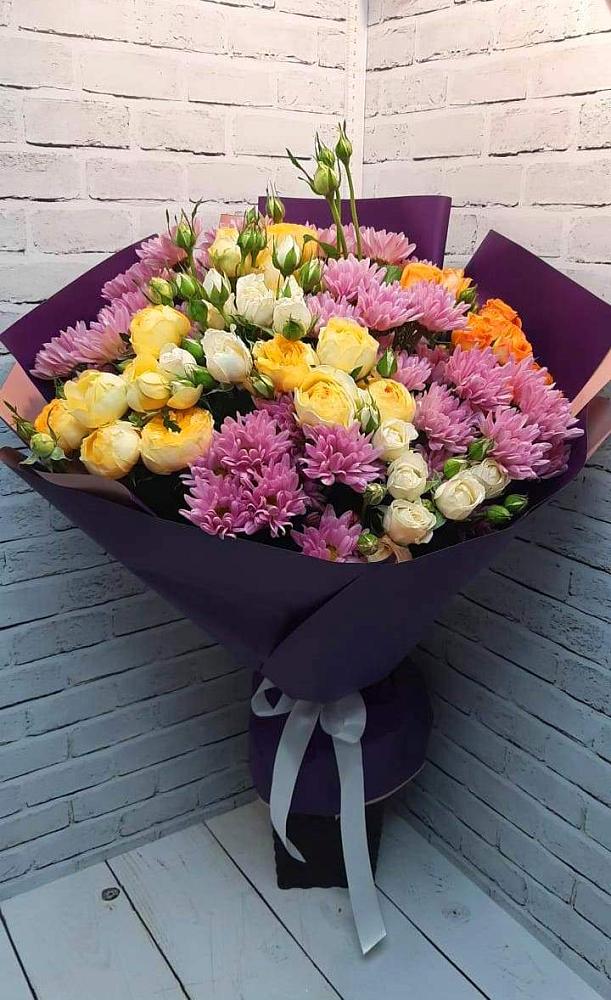 Букет цветов из: Хризантемы и Розы в Верещагино