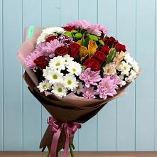 Букет цветов из:  Розы, Хризантемы и Альстромерии в Верещагино