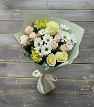 Букет цветов из:  Альстромерии, Розы и Хризантемы в Верещагино