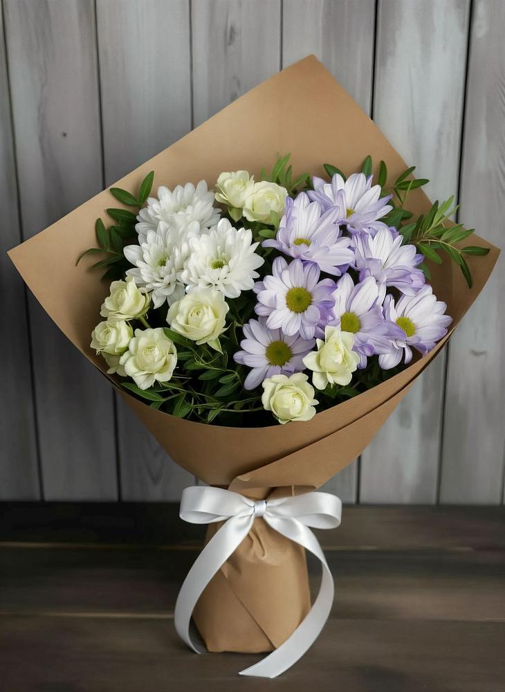 Букет цветов из: Хризантемы и Розы в Верещагино